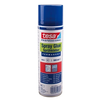 Imagen de tesa Adhesivo en Spray PERMANENTE, Aerosol para Materiales de Peso Medio,Ligero con Superficies Lisas o Rugosas, Libre Silicona, 500 ml