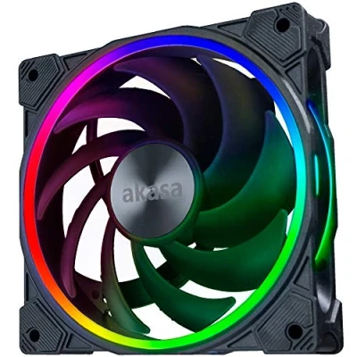 Imagen de Akasa SOHO AR Ventilador RGB direccionable ARGB de bajo ruido Control velocidad automático PWM Rodamiento MHD larga vida útil Anillo luz AK FN108