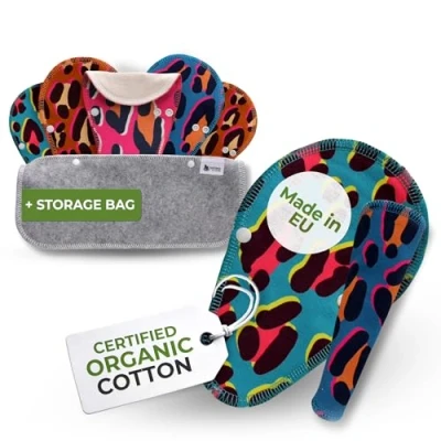 Imagen de Natissy Salvaslip Reutilizable TANGA; 7 Pack (S) THONG Algodón Orgánico HECHAS EN LA UE; Compresas Lavables sin PUL; Tela para el uso diario, flujo blanco, NO menstruación