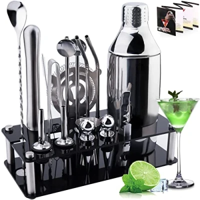 Imagen de Tonsooze Juego de Coctelera, 18 Piezas Cocktail Kit, 750ml Profesional Coctelera para Cocteles Acero Inoxidable, Set Cocteleria Kit Camarero Hogar, Bar, Fiesta, Elección