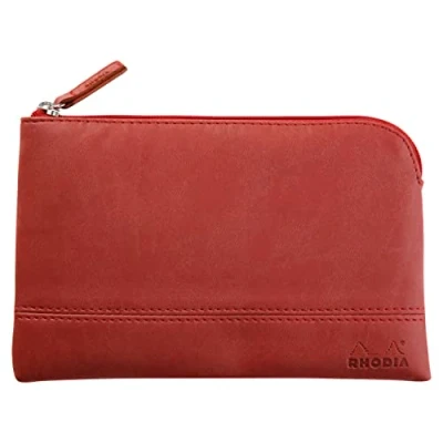 Imagen de Rhodia 116528C Rhodiarama pochette zippé en simili cuir italien taille S (11x17 cm) NACARAT