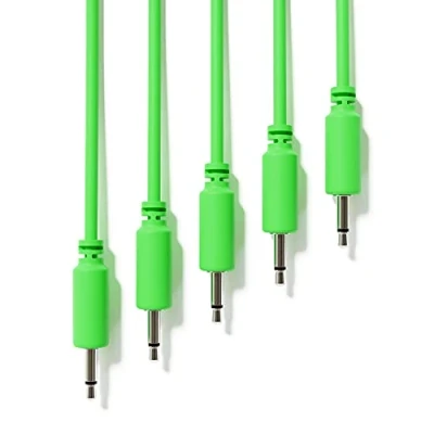 Imagen de ExcelValley 5 Pack Cables de Conexión Mono Modulares TS 3,5mm 1/8&quot; Eurorack Sintetizador [Verde 15 cm 6&quot;]
