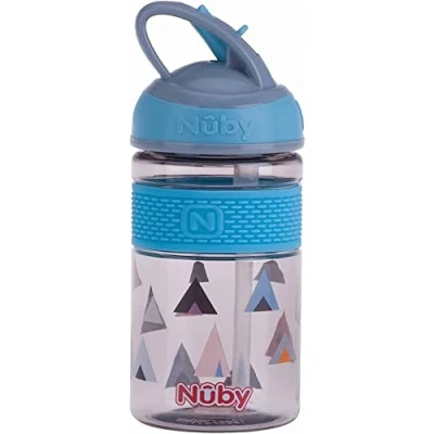 Imagen de Nuby Vaso con pajita Tritan™ 2 en 1 de boquilla dura 360 ml Azul 4 años adelante
