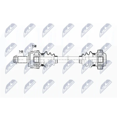 Imagen de NTY NPW BM 107 Árbol de transmisión Eje trasero, derecha 625 BMW: X3