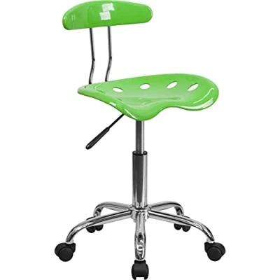 Imagen de Flash Muebles Vibrante Apple Verde y Cromado Ordenador Tarea Silla con Asiento del Tractor
