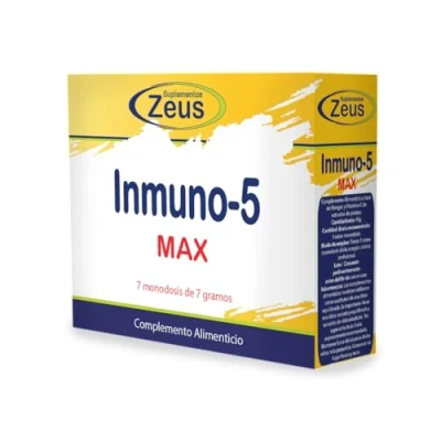 Imagen de INMUNO 5 MAX Contribuye al funcionamiento normal del sistema inmunitario Complemento Alimenticio a base de Hongos y Plantas que aportan Vitamina C 100% Vegano7 Sobres
