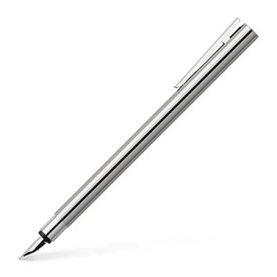 Imagen de Faber Castell 342000 Estilografica Neo Slim de Acero Inoxidable Trazo M Cuerpo Plata Brillante