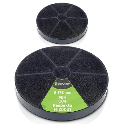 Imagen de DEKAROX Juego de 2 filtros carbón activo para campana extractora Respekta MIZ0031 MIZ 0031 PKM C04 CF100 (2 unidades)