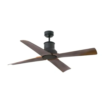 Imagen de FARO BARCELONA 33481 WINCHE Ventilador de Techo ø130 Motor DC Negro Mate 4 Palas Color Marron ip44