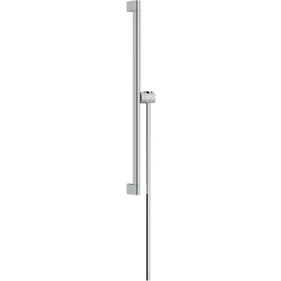 Imagen de hansgrohe Unica S Puro, barra de ducha, ducha pared 65cm con flexo Isiflex 160cm y Easy Slide soporte cromo