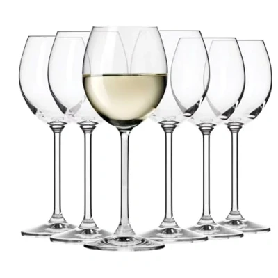 Imagen de Krosno Copas de Vino Blanco Conjunto 6 Piezas 250 ML Colección Venezia Perfectos para Uso en Casa, Restaurante y Fiestas Apto Lavavajillas