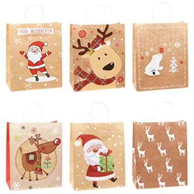 Imagen de TSI 88316 Bolsas de papel kraft para regalo (12 unidades, 32 x 26 12 cm)