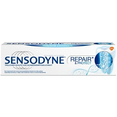 Imagen de Sensodyne Pasta dentífrica Repair* &amp; Protect, de Dientes Diaria con fluoruro, 1 x 75 ml, para sensibles al Dolor