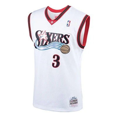Imagen de Mitchell &amp; Ness NBA Allen Iverson Philadelphia 76ERS Swingman HOME Equipación de clubes, Hombre, Talla: Large, White