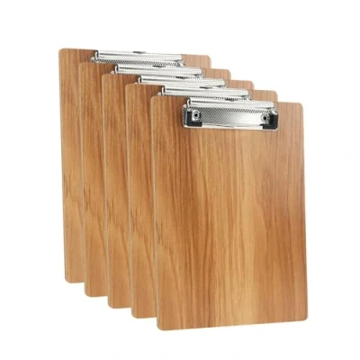 Imagen de (Paquete de 5) Portapapeles A5,A5 en Madera con Pinza,Madera Clipboards Agujero Colgante,Tablero escritura A5