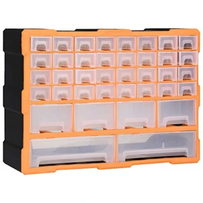 Imagen de vidaXL Organizador Multicajones con 40 Cajones Herramientas Armario Almacenamiento Taller Pared Caja Manualidades Artesanía Costura Clavos