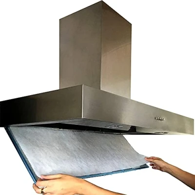 Imagen de Filtro Campana Universal Recortable Antigrás y Aspirante de Cocina 90 x 40 cm, Blanco Absorbe Humo