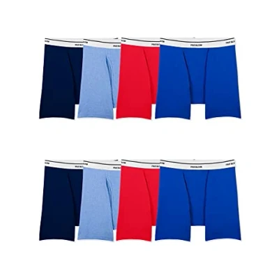 Imagen de Fruit of the Loom Men&#039;s Active Cotton Blend Lightweight Boxer Briefs, Assorted Colors (8 Pack), X Large