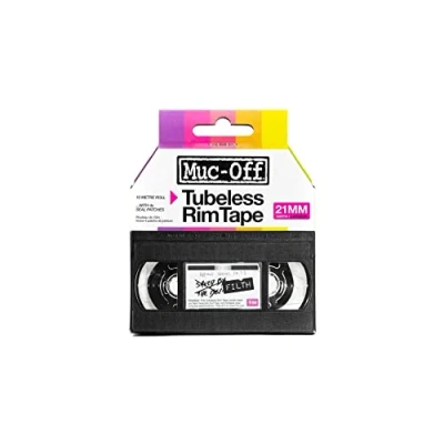 Imagen de Muc Off Tubeless Rim Tape, 21 mm Cinta de Llanta para Ruedas Fondo Adhesivo Sensible a la Presión 10 m con 4 Parches Sellado