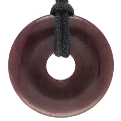 Imagen de Lebensquelle Plus Donut de piedras preciosas granate, diámetro 30 mm, colgante, Piedra semipreciosa, Broncita
