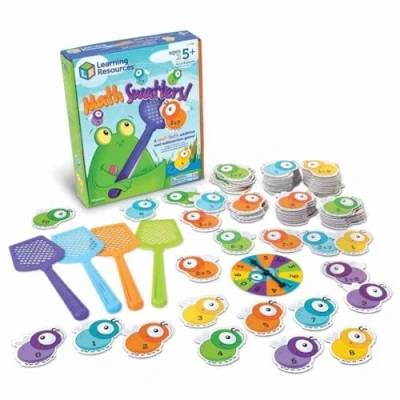 Imagen de Learning Resources Mathswatters, sumas y restas con matamoscas niños, Juegos didácticos, matemáticas de Preescolar, Montessori, 99 Piezas, 5+ años, Multicolor (LER0841)