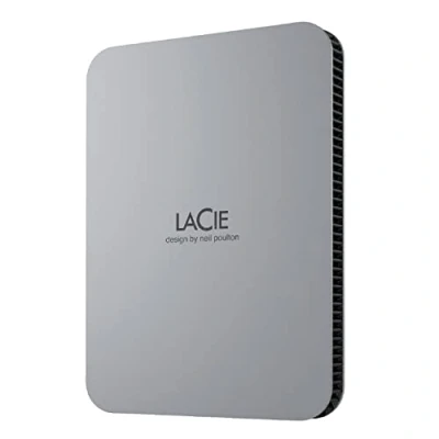 Imagen de Disco duro externo 2 TB LaCie Mobile Drive V2 STLP2000400, USB C, 130 MB/s, Plateado lunar