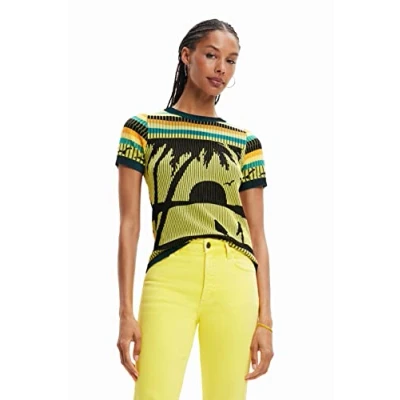 Imagen de Desigual TS_Cagliari 8018 Camiseta, Amarillo, XL para Mujer