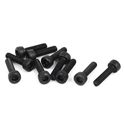 Imagen de sourcing map sourcingmap® Tornillos de cabeza hueca 10pcs Paso 0,5 mm M3 x 12mm rosca completa llave hexagonal
