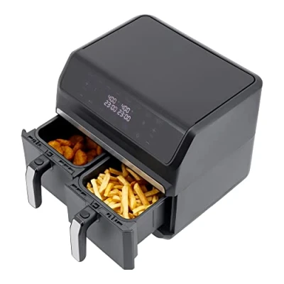 Imagen de Just Perfecto freidora aire XXL 8L air fryer 2 recipientes independientes caliente con 1700W sin aceite pantalla LED táctil freidoras de cesta antiadherente