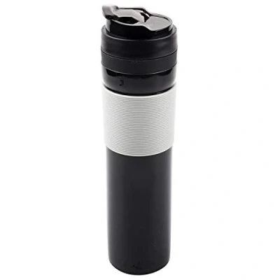 Imagen de Cafetera portátil 350ml Mini Máquina de café espresso Presión mano manual compacta Brewer Vaso viaje para el hogar Oficina Viajes Al aire libre(Negro)