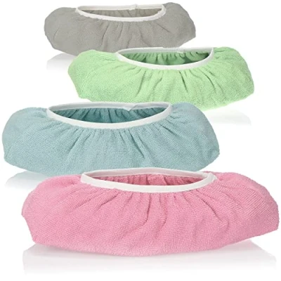 Imagen de com four® 4X Mop Pantuflas para Limpieza de Suelos, Zapatos Reutilizables, paño Suelos Muy Absorbente Microfibra, Lavable hasta 60 C (4 Piezas Colores sutiles)