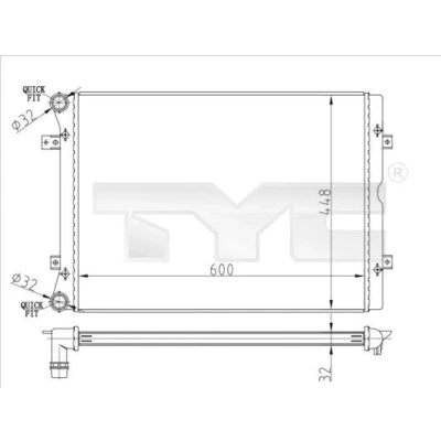 Imagen de TYC 737 0067 R Radiador, refrigeración del motor 600 448 32 Caja de cambios manual Aletas unidas mecánicamente SEAT: Alhambra I
