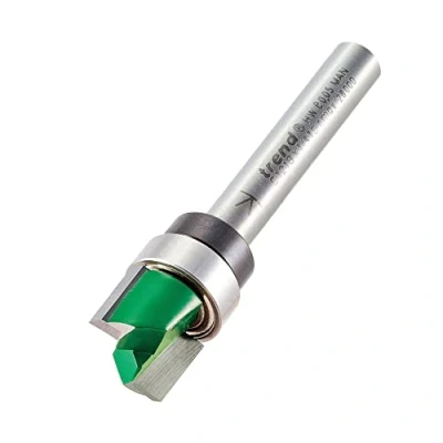 Imagen de Trend CraftPro C121BX1/4TC Broca de corte perfilador guiado, vástago 1/4 pulgadas, diámetro 9,5 mm y longitud 12,7 mm, punta carburo tungsteno,