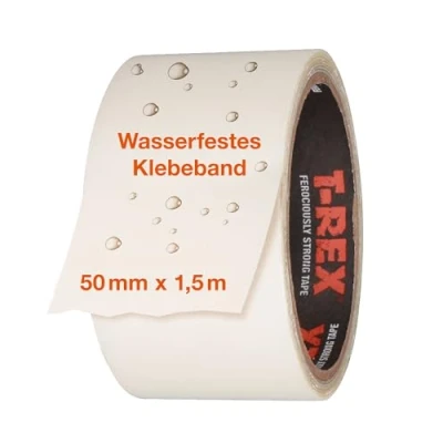 Imagen de T Rex Waterproof Tape Transparent Cinta acorazada impermeable de sellado ideal para piscinas y exteriores Resistente a los rayos UV al calor 50mm x 1,5m