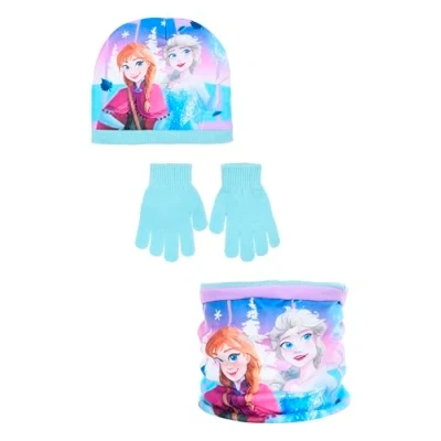 Imagen de Disney Frozen Niñas Set Gorros Guantes y Bufanda (Azul Claro,52)
