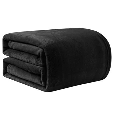 Imagen de Good Nite Microfibra Mantas para Sofa, Manta Polar Sofa Extra Suave, de Franela Cálida y Suave Sofá Grande, Cama, Colcha (Negro, 200 * 230cm)