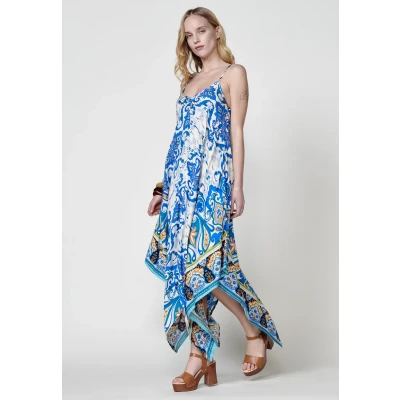Imagen de Koroshi Summer HIGH Vestido largo, Mujer, Talla: 40, Turquesa turquoise