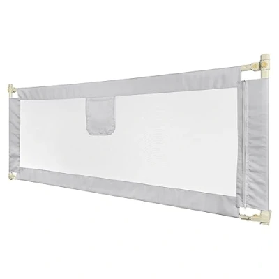 Imagen de HUOLE Barrera para Cama de 180 cm, Altura Ajustable, Levantar verticalmente, protección Seguridad contra caídas niños pequeños y bebés, 1,8 m Gris Oscuro