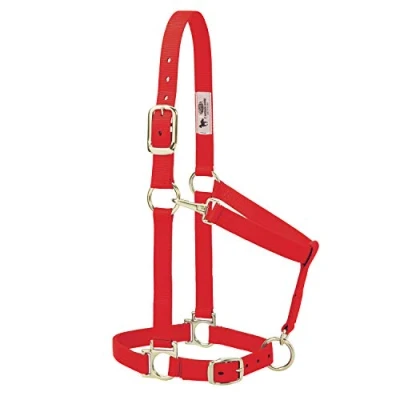 Imagen de Weaver Leather Cabestro básico Ajustable de Nailon, Rojo, Caballo pequeño 1 Pulgada