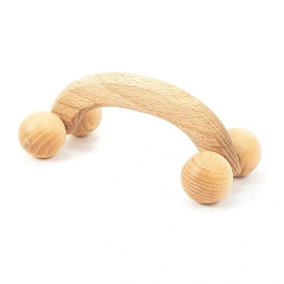 Imagen de Tuuli Accessories Rodillo Masajeador Aparato para Masaje Espalda Cuello Hombros Piernas Cuerpo Músculos Brazos Madera Bola 18 x 7 6 cm