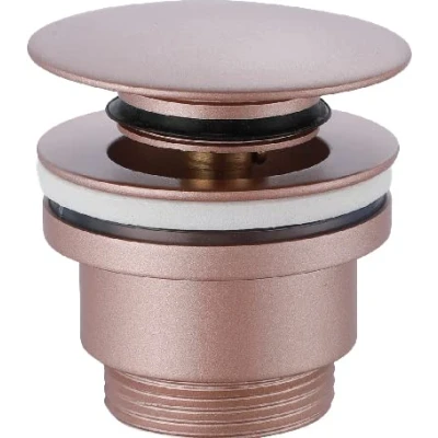 Imagen de Mice Valvula de Click Clack Apta para lavabos y bides Fácil instalación Tapones Desagüe Lavabo, Universal con o sin Rebosadero, Pop Up Color Champagne VCC015