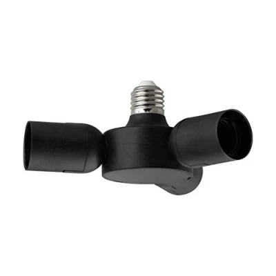 Imagen de EGLO Adaptador E27 3 portalámparas, Negro