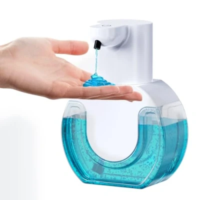 Imagen de dispensador automático de jabón, 800 mAh, jabón eléctrico sin contacto montado en la pared, USB recargable con sensor movimiento infrarrojo para baño, cocina, oficina