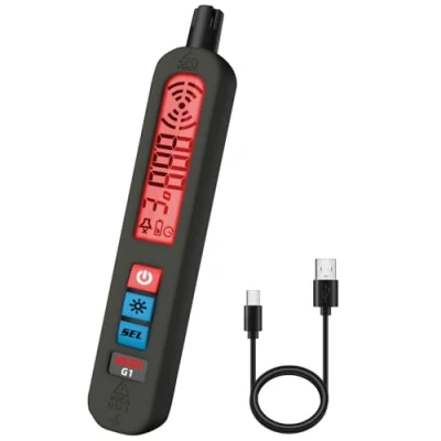 Imagen de BSIDE G1 Detector de Fuga Gas Recargable con Alarma Visual Audible y Vibración Bolígrafo Comprobador Multi Portátil para Butano Propano Metano LPG Autocaravana Industria