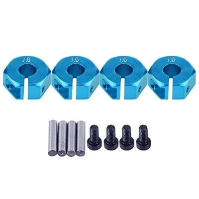Imagen de Dilwe Adaptadores de Cubo Hexagonal Rueda, 12mm Adaptador Rueda Universal para HSP Sakura 1/10 Escala RC Coche(7mm, Azul)