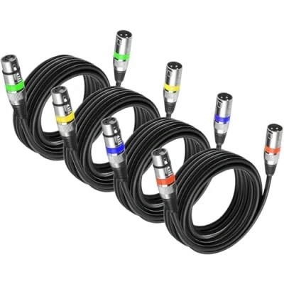 Imagen de 4Pack Cable Dmx 5m para Luces Xlr Macho Hembra 3 Pines Micrófono Xlr, Alargador Canon Cables de Cabeza Movil Focos Escenario, Conexiones Mesa Mezclas Microfono