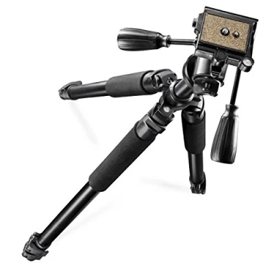 Imagen de Walimex Pro FT 665T Trípode 3D con Rotula inclinable para cámaras y Altura máxima de 185 cm, Negro