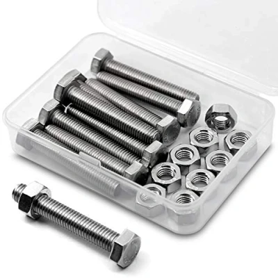 Imagen de M8 * 70mm Juego de 10 Pernos y Tuercas Hexagonales Acero Inoxidable 304, Tornillos Máquina