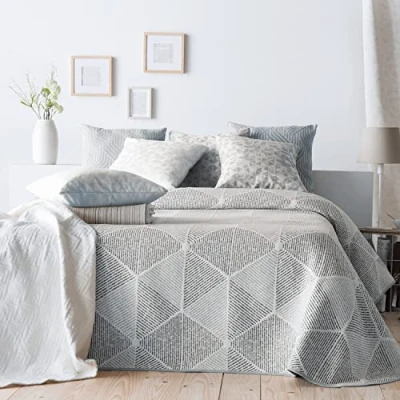 Imagen de VIALMAN Colcha Ligera Sofia 27 para Cama Individual de 90 cm Tamaño 180 x 270 cm, Color Azul