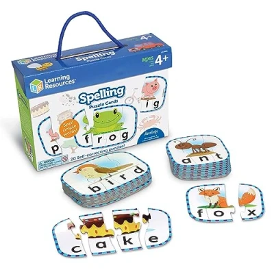 Imagen de Learning Resources Aprender ortografía, preparación para Preescolar, puzles con autocorrección, niños de 4+ años (0), LER6086